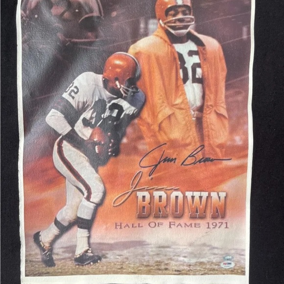 Men’s Black 2XL Oversized Jim Brown NFL Hall Of Fame | by America - Picture 2 of 3